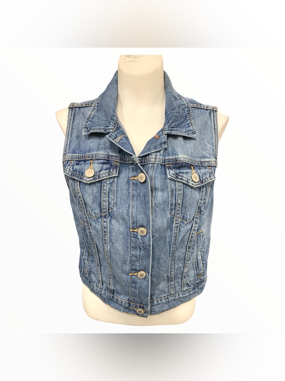 Old Navy Light Blue Denim Vest Size L